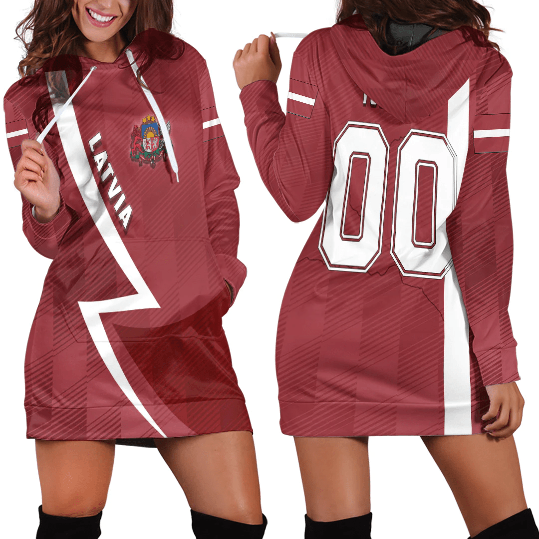Clothing Custom Latvia Sport Football Hoodie Dress