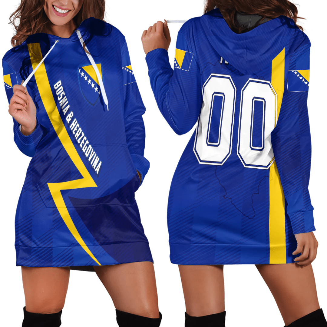 Clothing Custom Bosnia and Herzegovina Sport Football Hoodie Dress