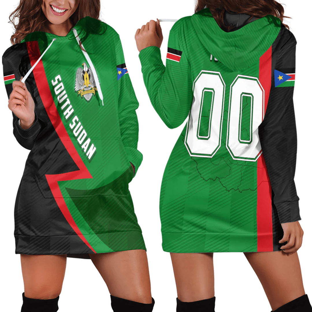 Clothing Custom South Sudan Sport Football Hoodie Dress