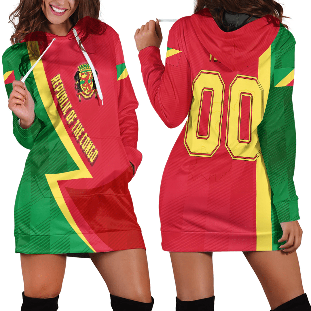 Clothing Custom Republic of the Congo Sport Football Hoodie Dress