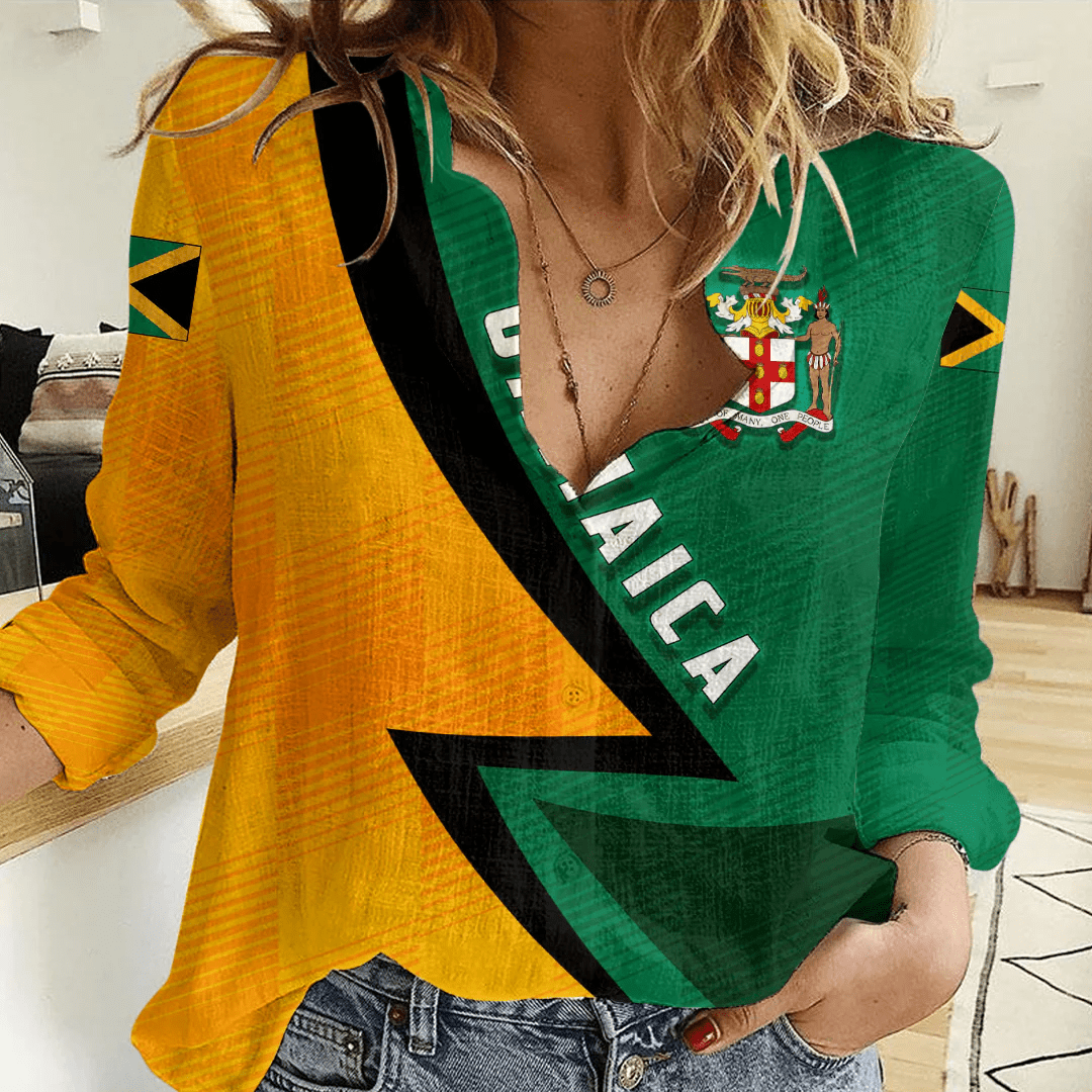 Clothing Custom Jamaica Sport Football Women's Casual Shirt