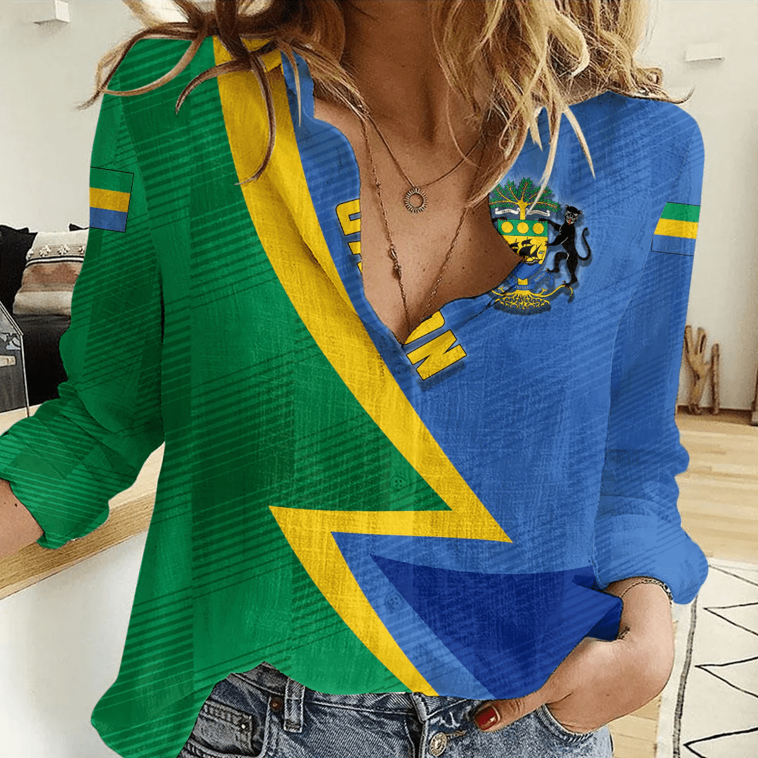 Clothing Custom Gabon Sport Football Women's Casual Shirt