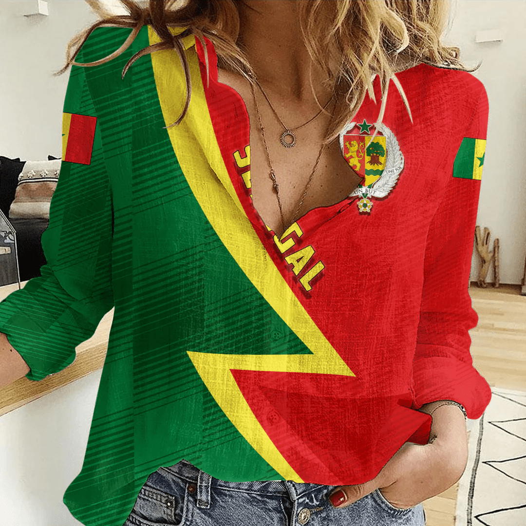 Clothing Custom Senegal Sport Football Women's Casual Shirt