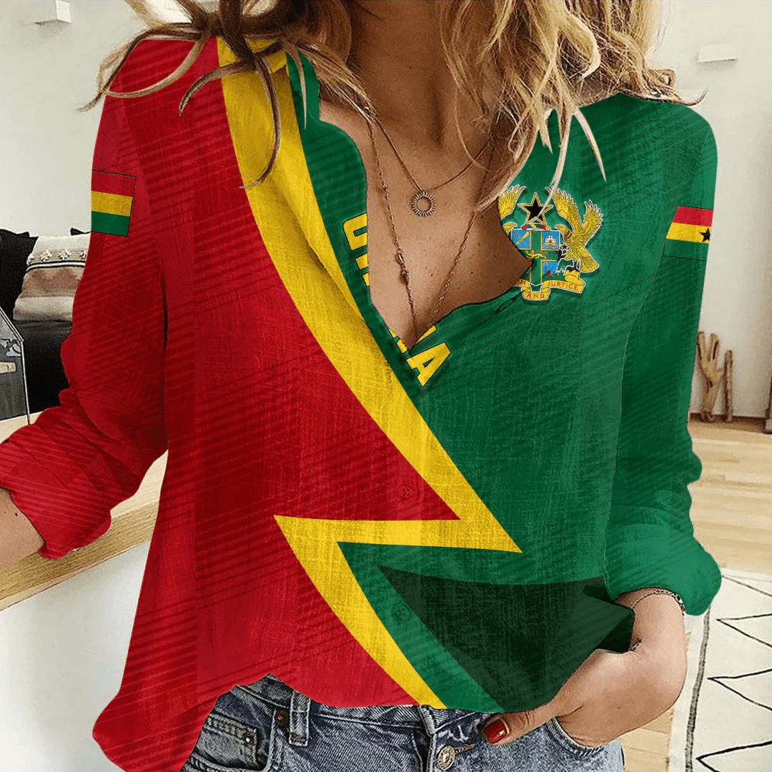 Clothing Custom Ghana Sport Football Women's Casual Shirt