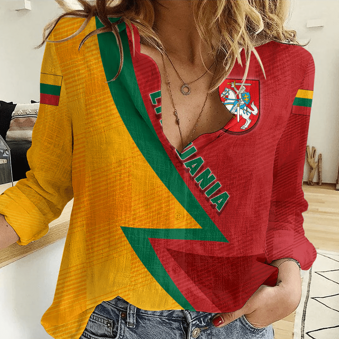 Clothing Custom Lithuania Sport Football Women's Casual Shirt