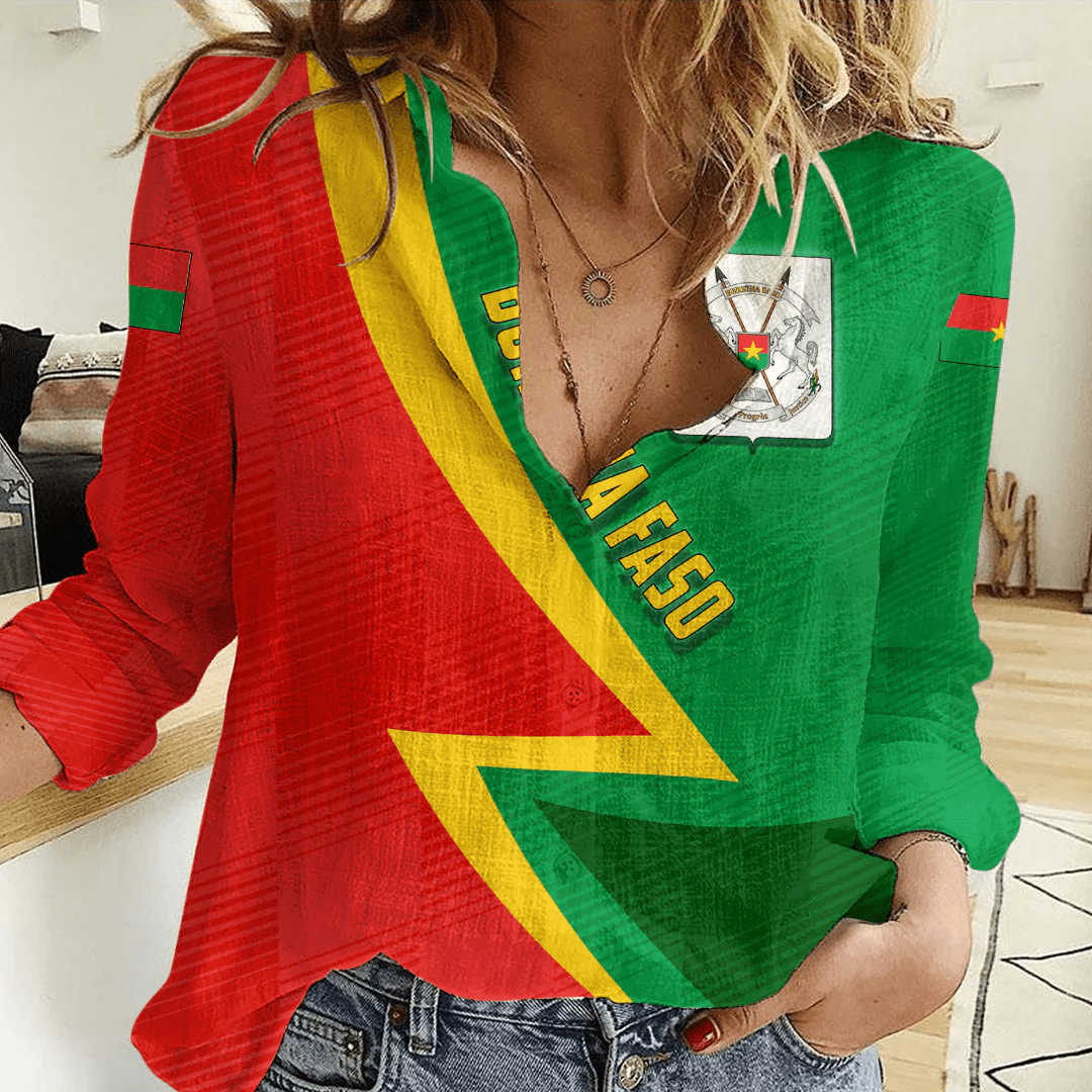 Clothing Custom Burkina Faso Sport Football Women's Casual Shirt