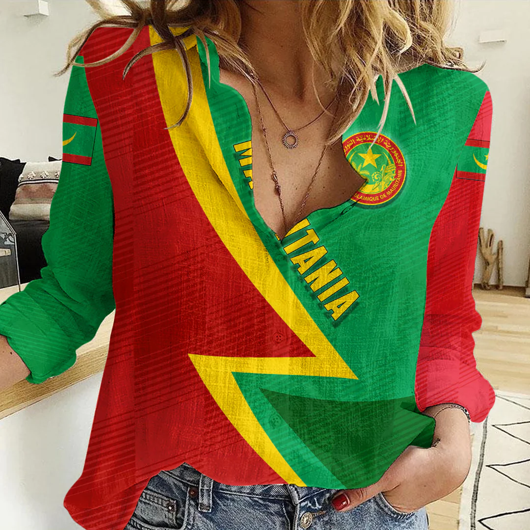Clothing Custom Mauritania Sport Football Women's Casual Shirt