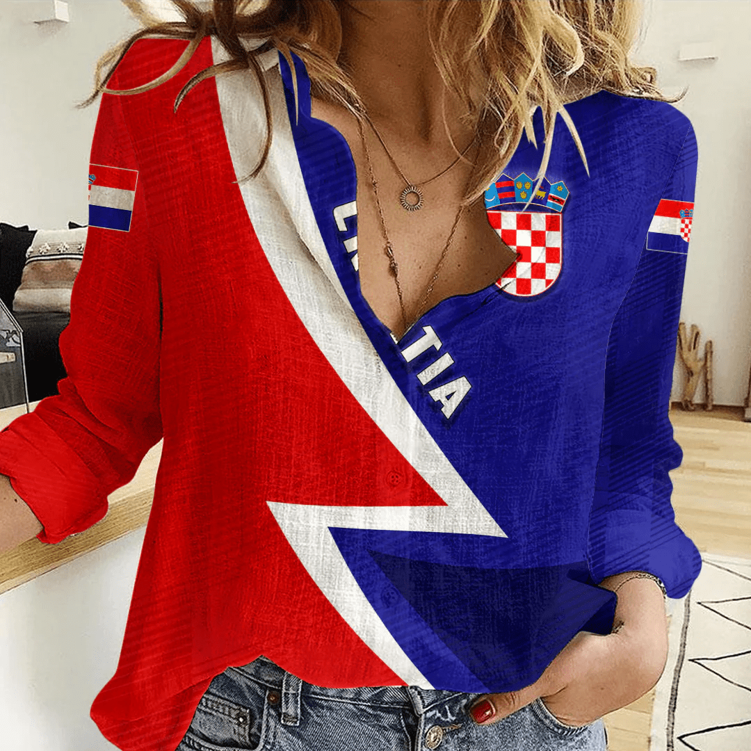 Clothing Custom Croatia Sport Football Women's Casual Shirt