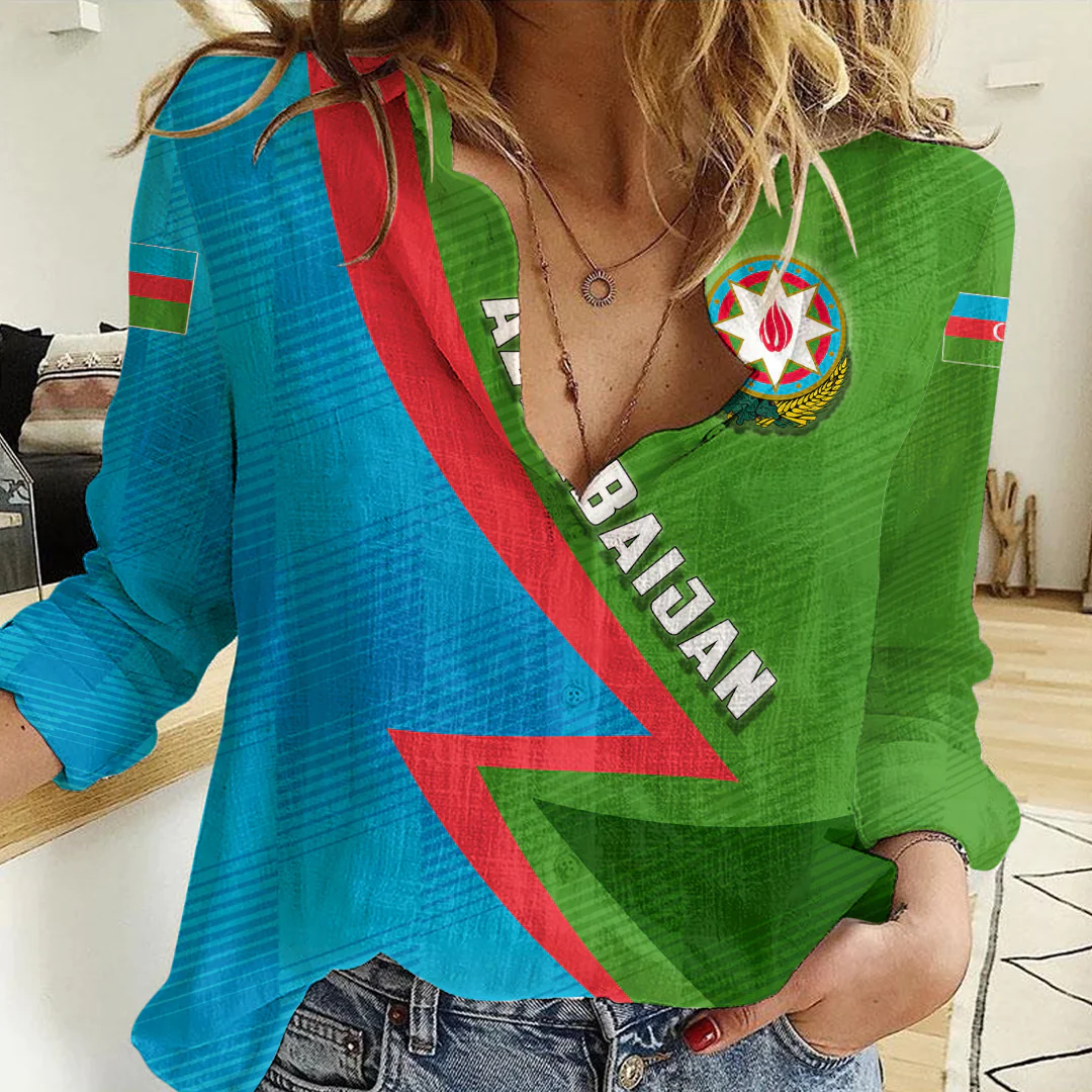 Clothing Custom Azerbaijan Sport Football Women's Casual Shirt