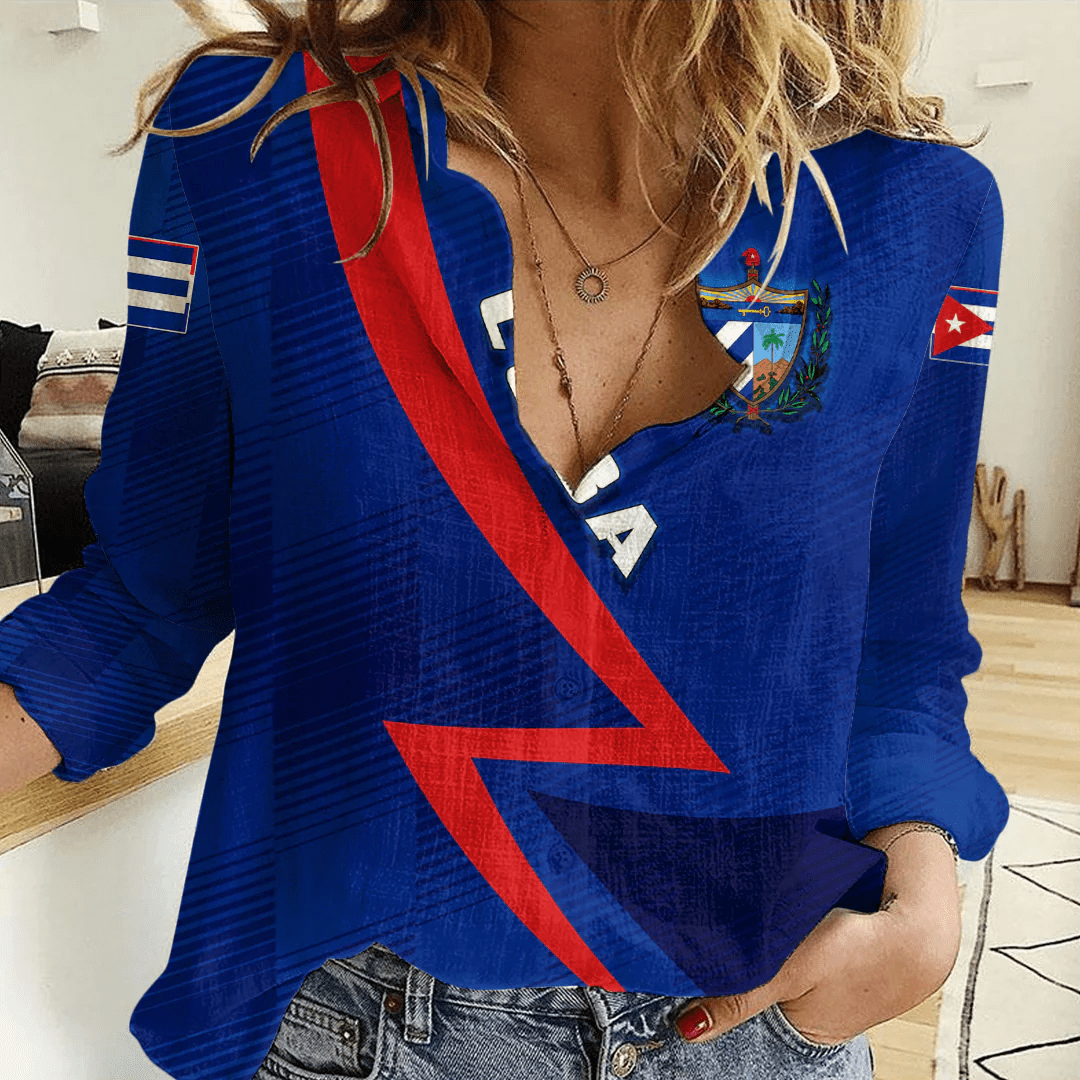 Clothing Custom Cuba Sport Football Women's Casual Shirt