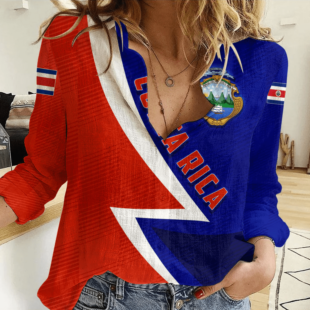 Clothing Custom Costa Rica Sport Football Women's Casual Shirt