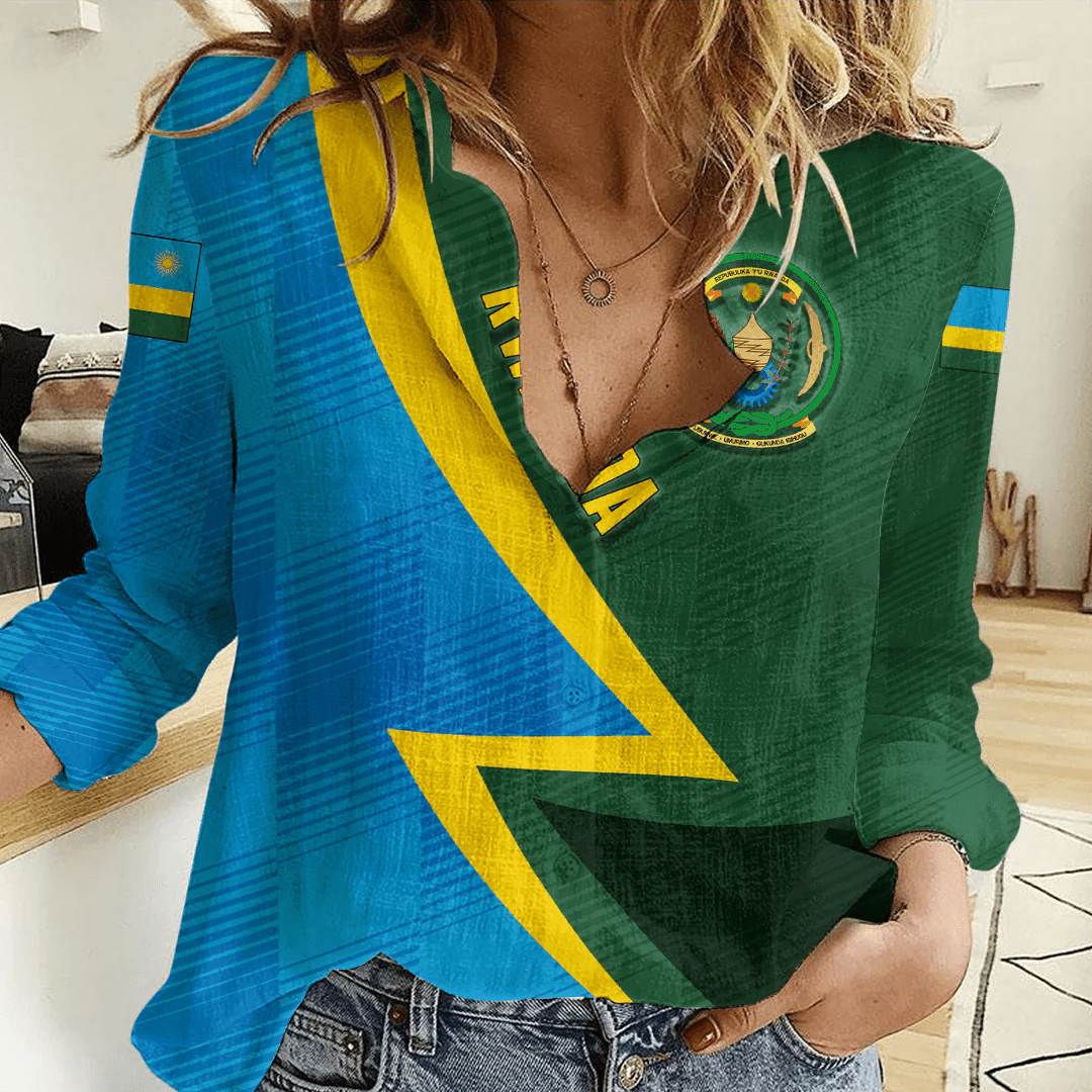 Clothing Custom Rwanda Sport Football Women's Casual Shirt