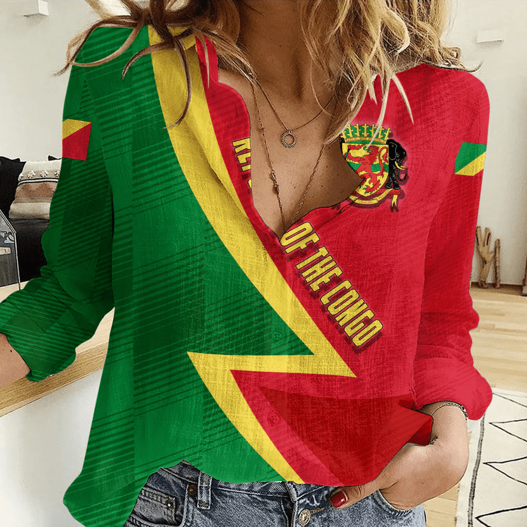 Clothing Custom Republic of the Congo Sport Football Women's Casual Shirt