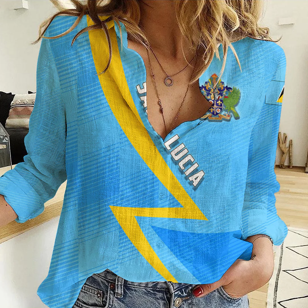 Clothing Custom Saint Lucia Sport Football Women's Casual Shirt