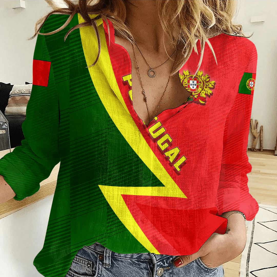Clothing Custom Portugal Sport Football Women's Casual Shirt