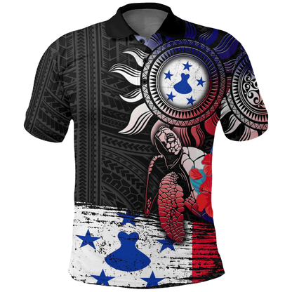 Clothing Australia Polynesian Sun and Turtle Tattoo Polo Shirts
