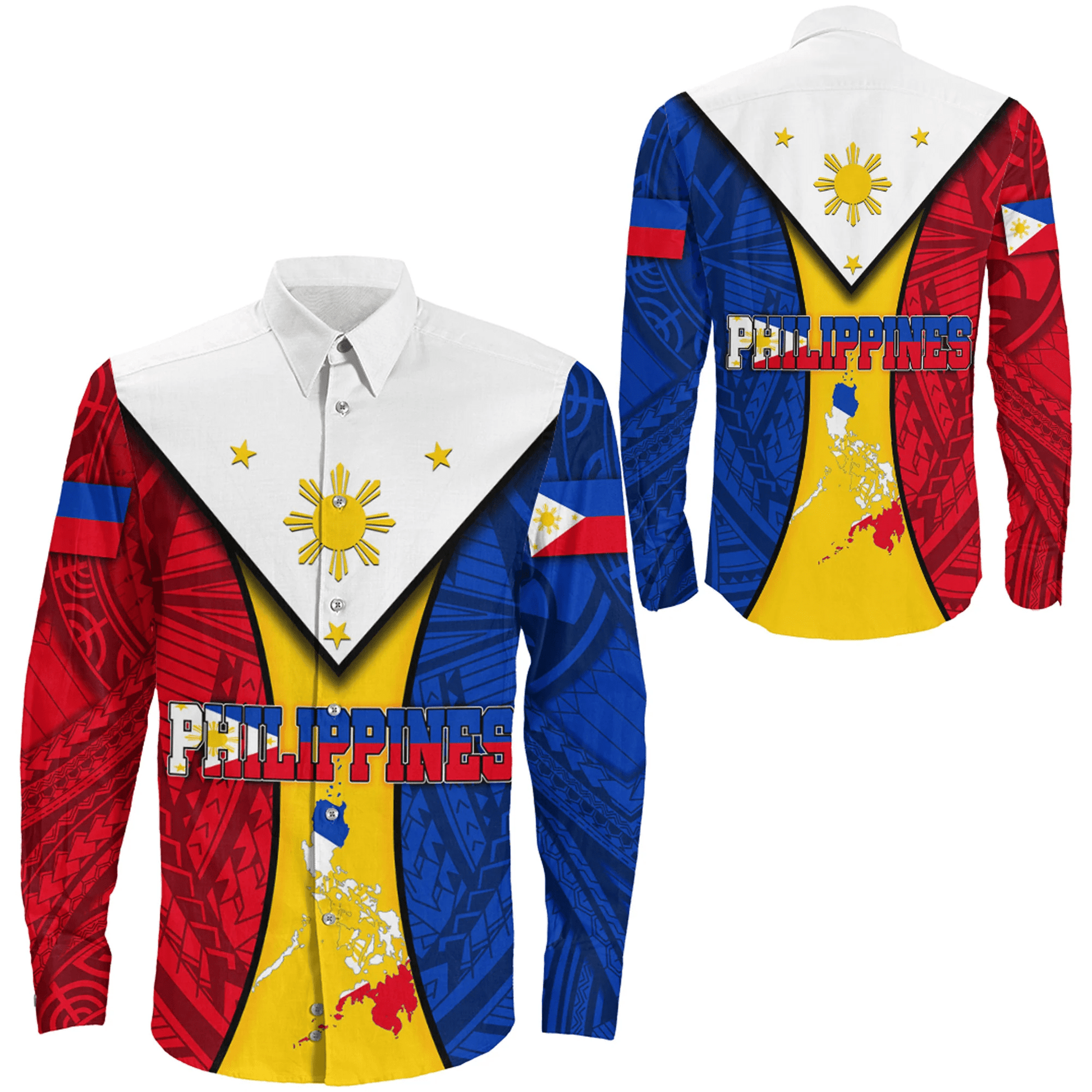 Clothing Philippines Tattoo Long Sleeve Button Shirt