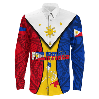 Clothing Philippines Tattoo Long Sleeve Button Shirt