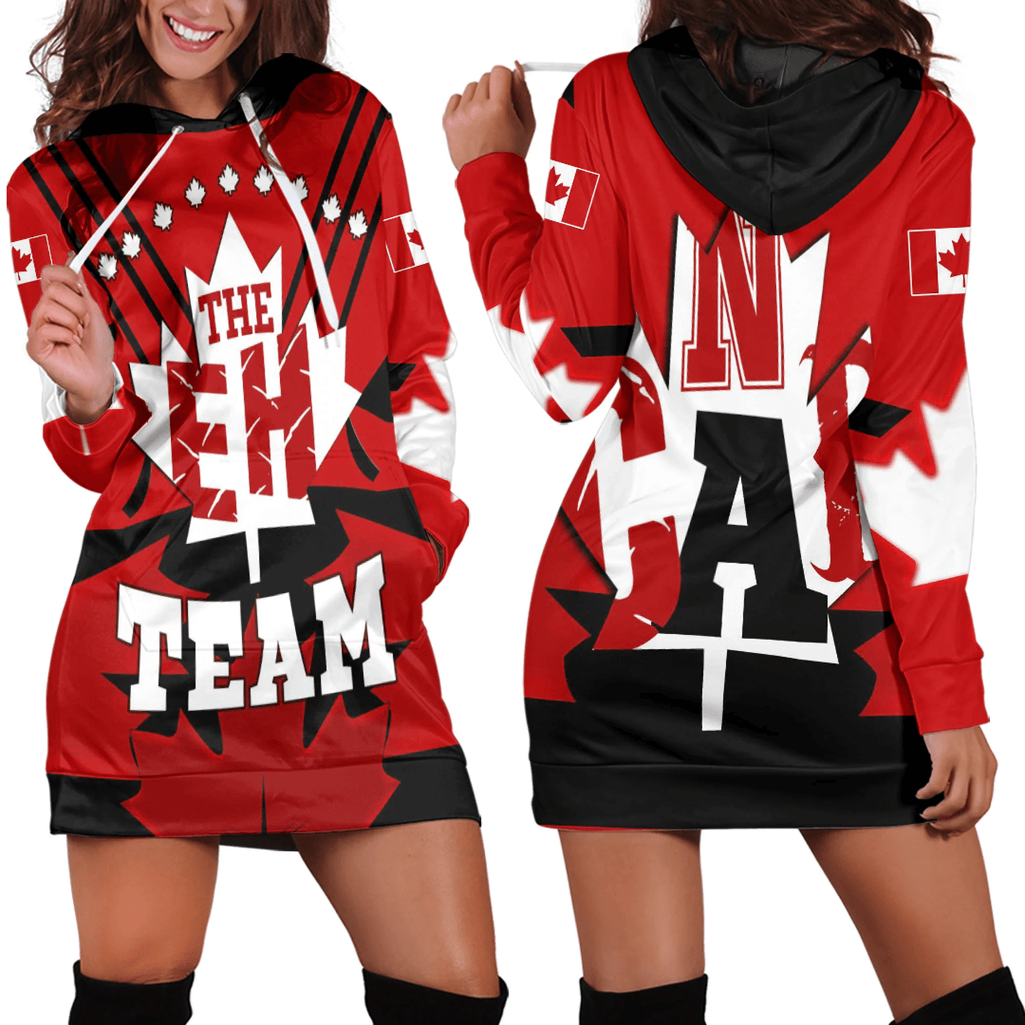 Clothing Canada Day Maple Leaf The EH Team Hoodie Dress