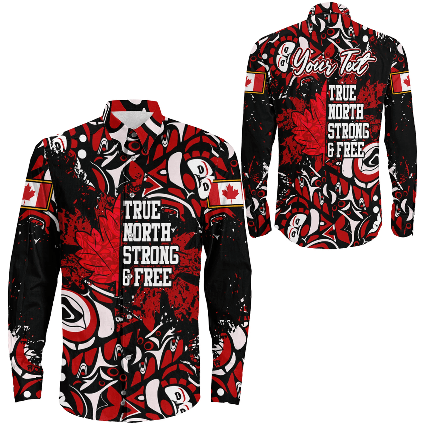 Clothing Canada Haida True North Strong And Free Long Sleeve Button Shirt