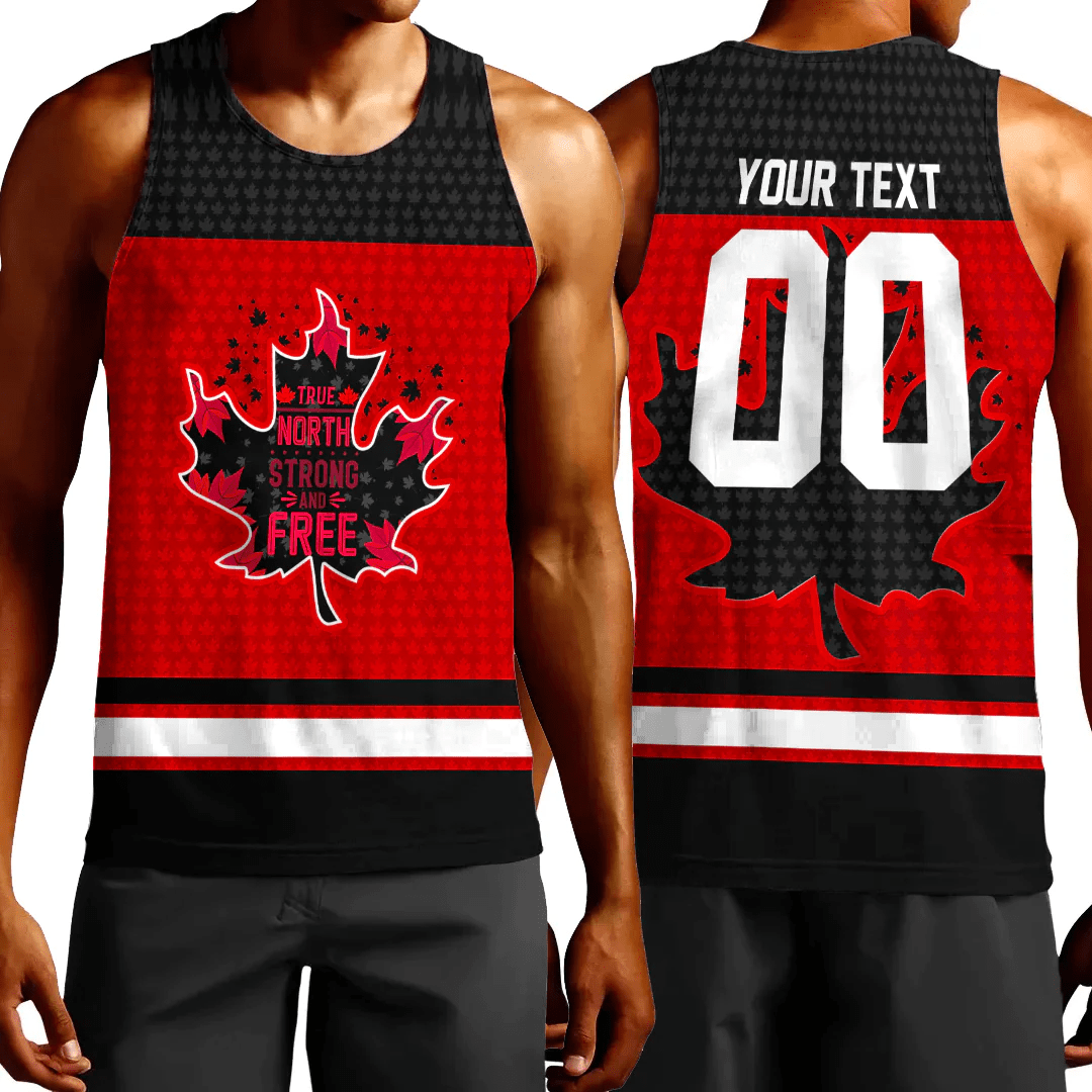 Clothing Canada Maple Leaf True North Strong And Free Jersey Style Tank Top