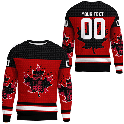 Clothing Canada Maple Leaf True North Strong And Free Jersey Style Sweatshirts