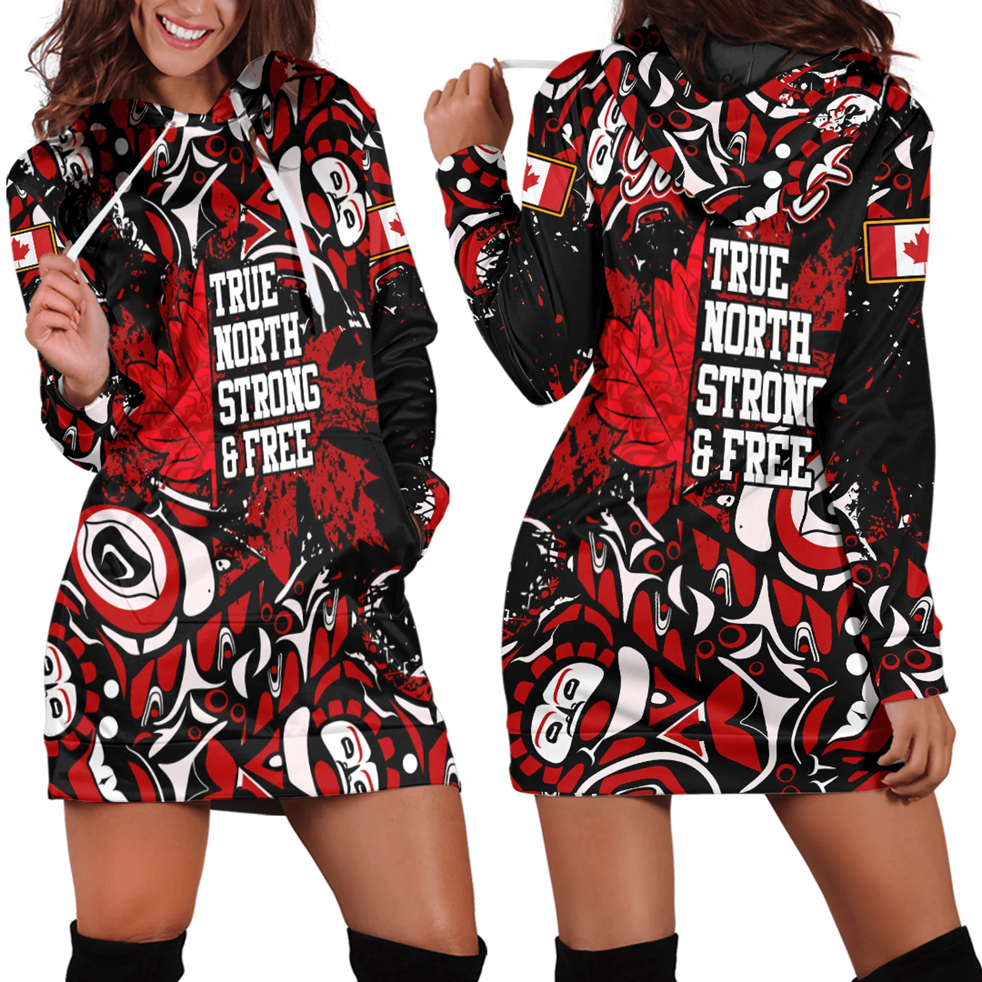 Clothing Canada Haida True North Strong And Free Hoodie Dress