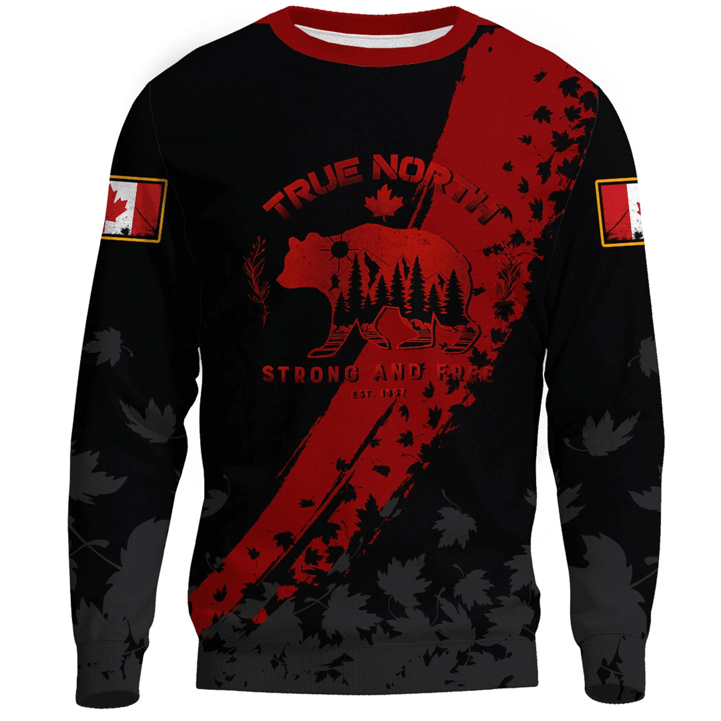 Clothing Canada Bear True North Strong And Free Sweatshirts