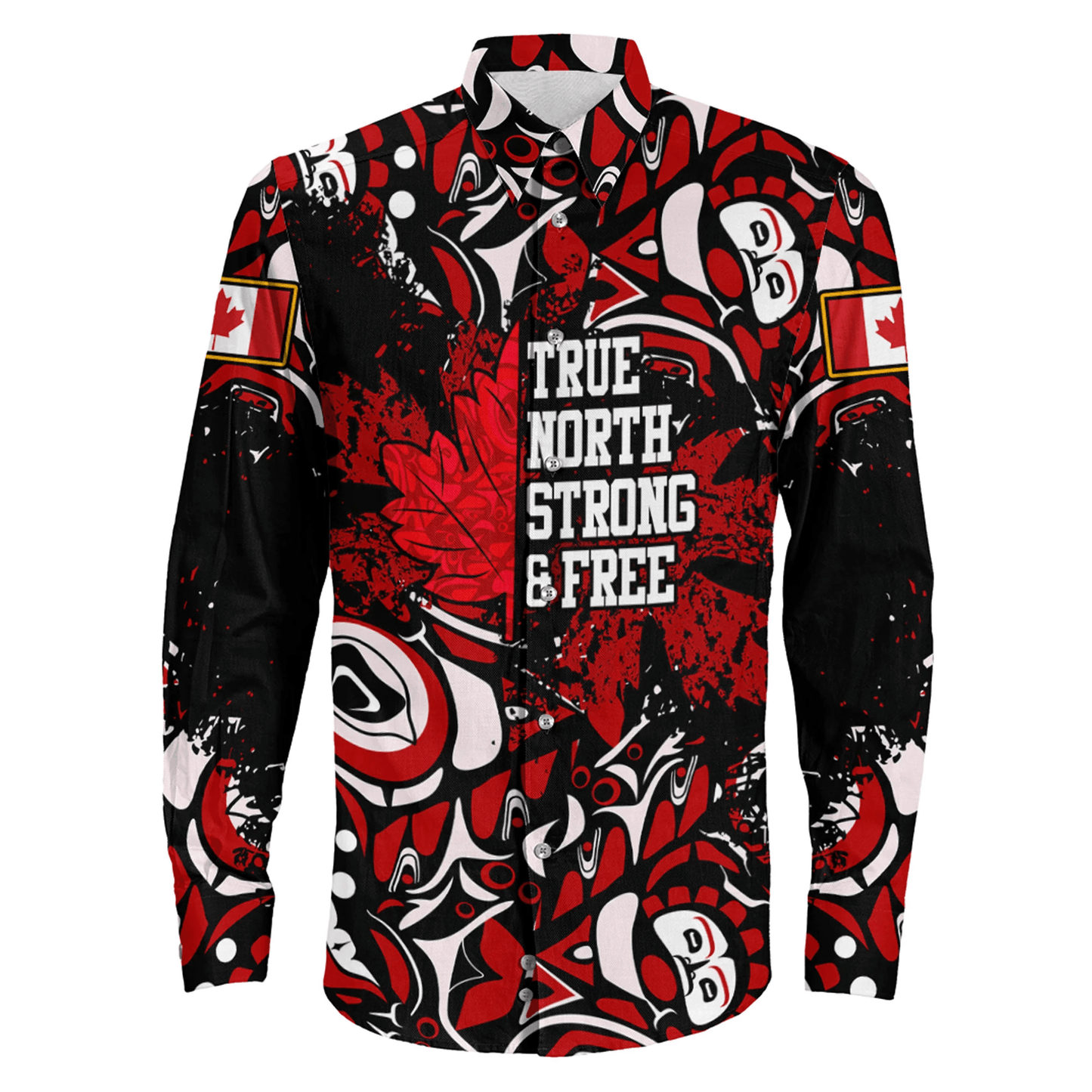 Clothing Canada Haida True North Strong And Free Long Sleeve Button Shirt