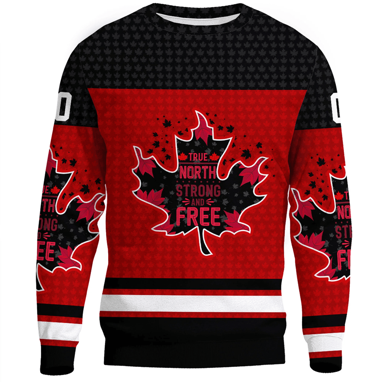 Clothing Canada Maple Leaf True North Strong And Free Jersey Style Sweatshirts