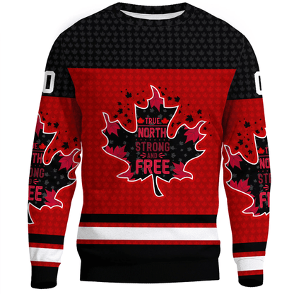 Clothing Canada Maple Leaf True North Strong And Free Jersey Style Sweatshirts