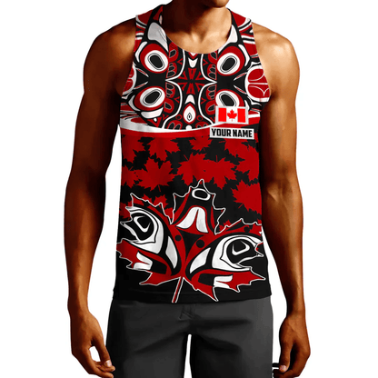 Clothing Custom Canada Leaf and Haida Tank Top