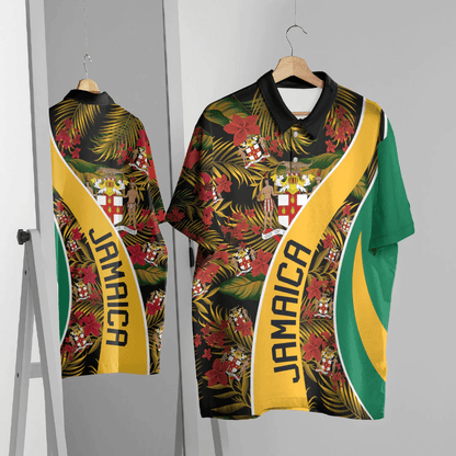 Polo Shirt Jamaica Polo Shirt Vintage Tropical Summer Style