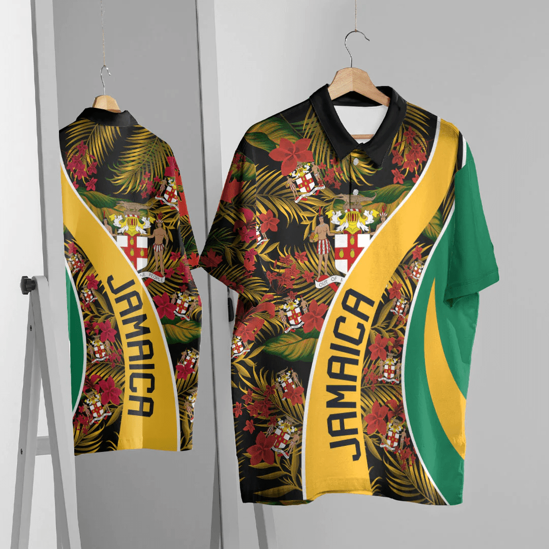 Polo Shirt Jamaica Polo Shirt Vintage Tropical Summer Style