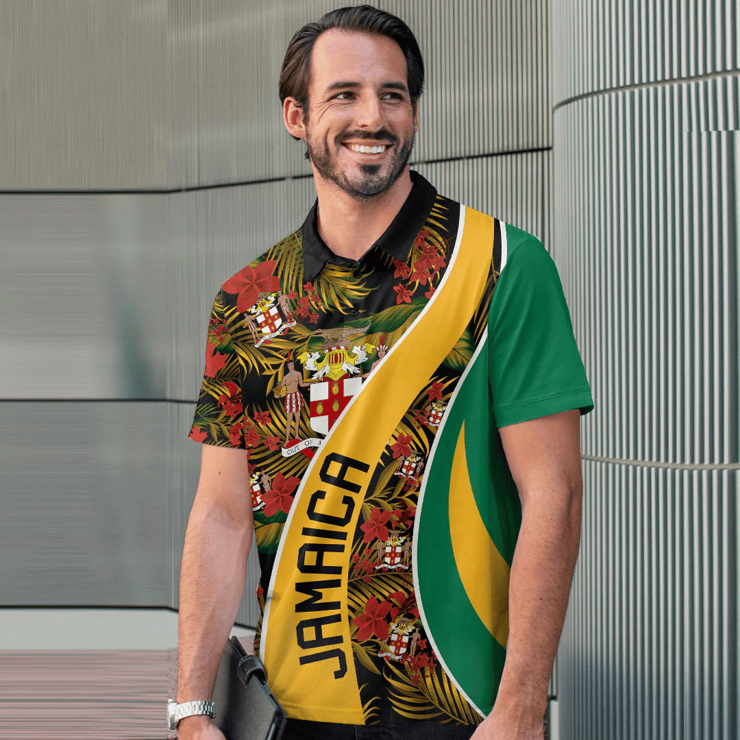 Polo Shirt Jamaica Polo Shirt Vintage Tropical Summer Style