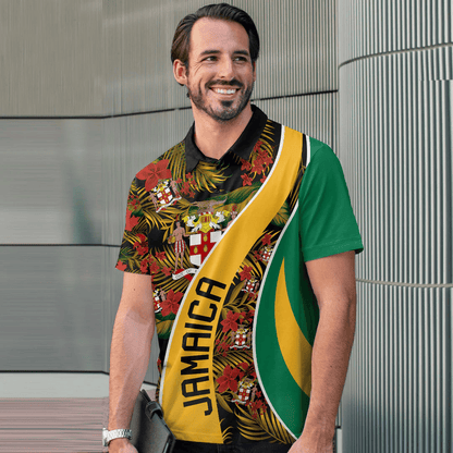Polo Shirt Jamaica Polo Shirt Vintage Tropical Summer Style