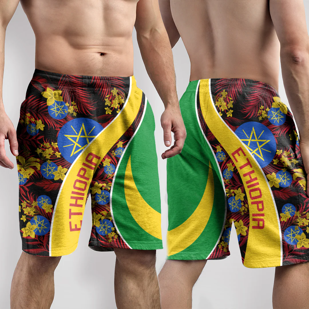 Shorts Ethiopia Short Vintage Tropical Summer Style