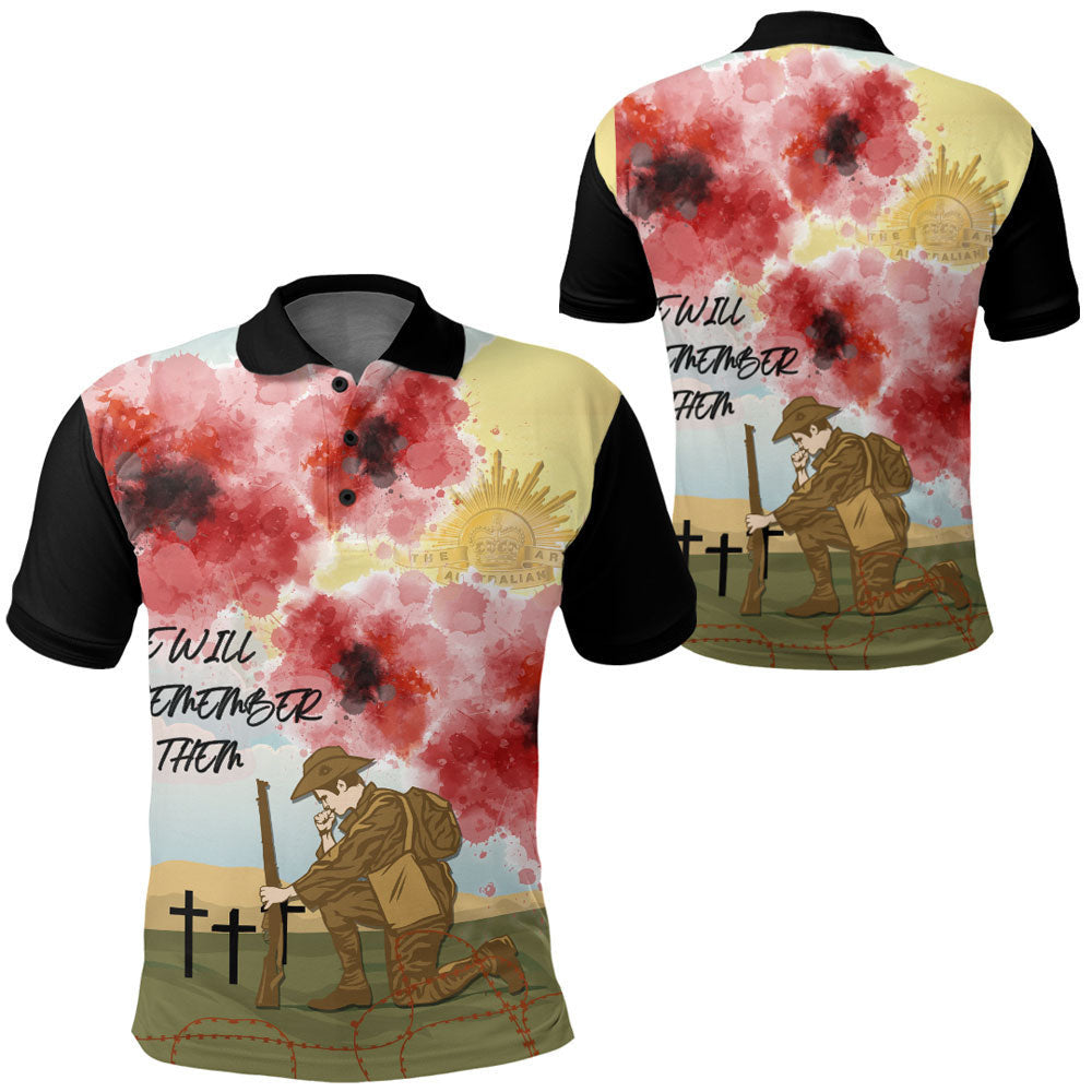 Clothing Anzac We Will Remember Them Polo Shirt