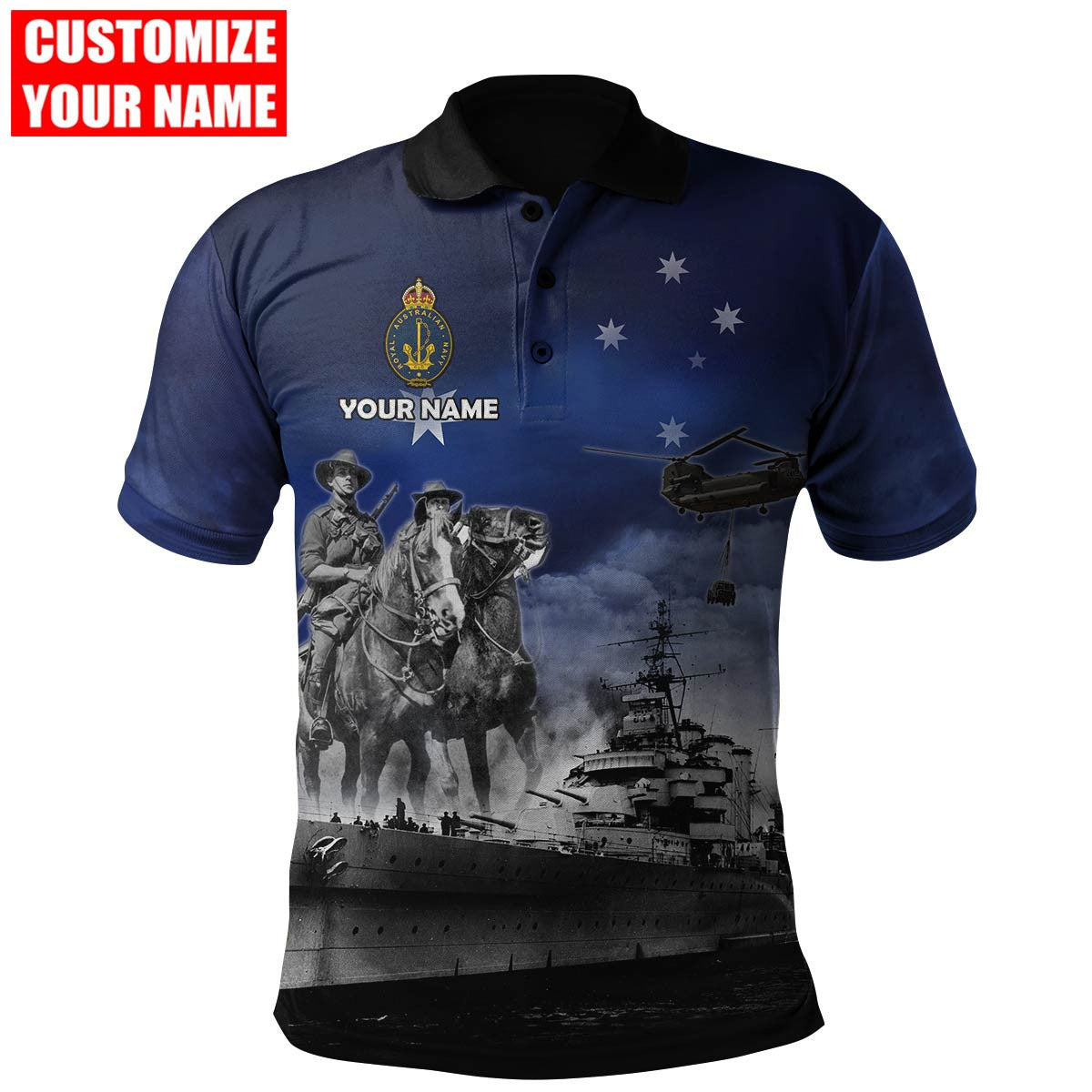 Anzac Day Clothing Royal Australian Navy Anzac Day Polo Shirt