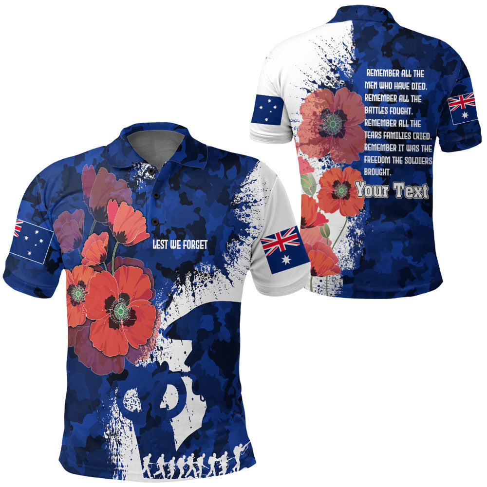 Clothing Custom Anzac Day Silhouette Soldier Polo Shirt