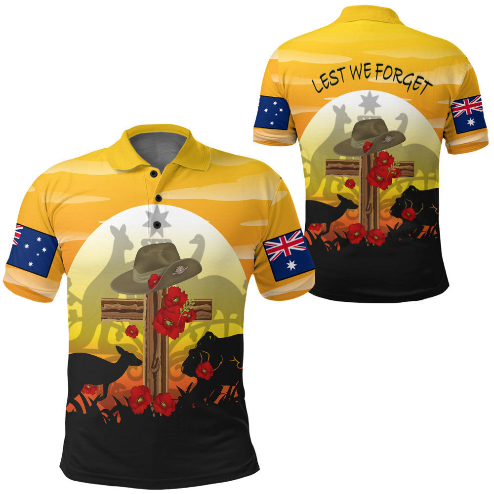 Clothing Anzac Day Lest We Forget Animal Polo Shirt
