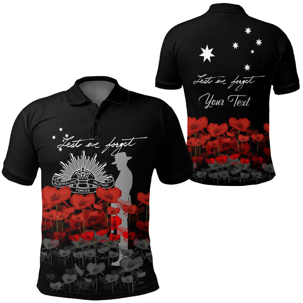 Clothing Custom Australian Military Forces Anzac Day Lest We Forget Polo Shirt