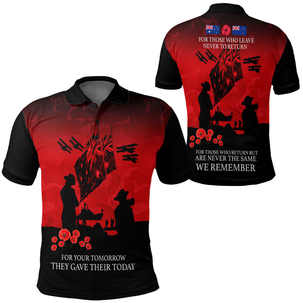 Clothing Anzac Day For Those Who Leave Never To Ruturn Polo Shirt