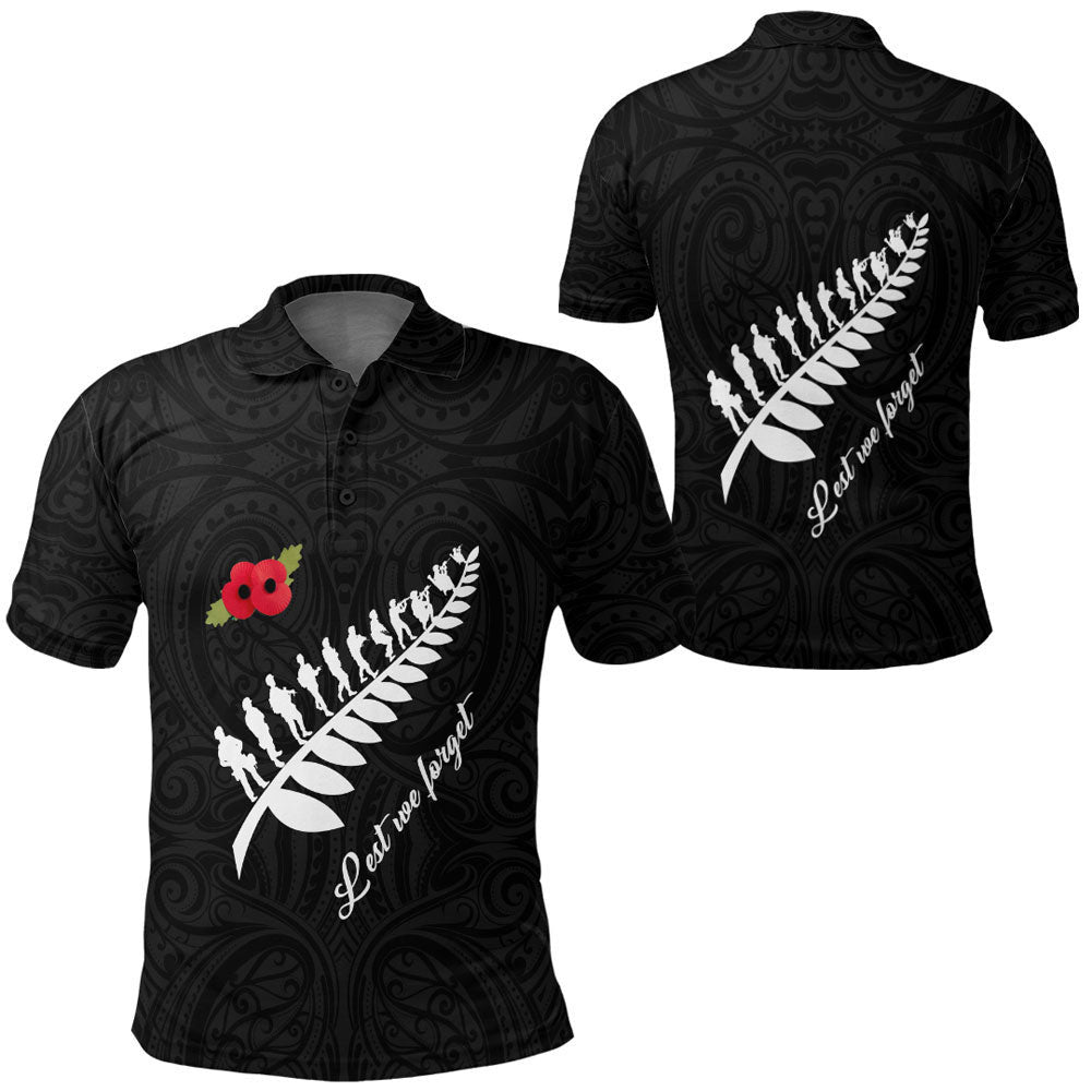Clothing Anzac Fern Lest We Forget Polo Shirt
