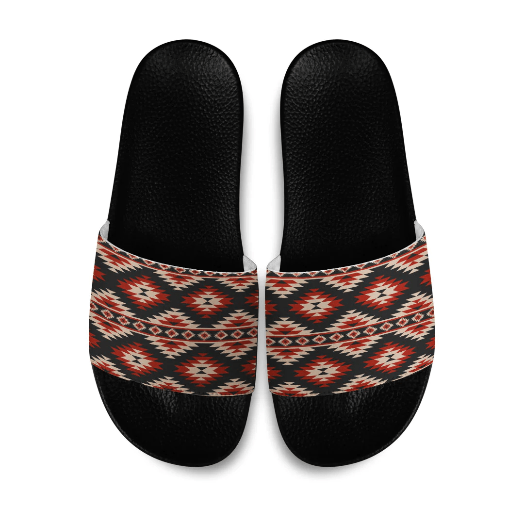 Slide Sandals Slide Sandals America Geometric Ethnic Seamless Pattern Traditional. American,Mexican Style