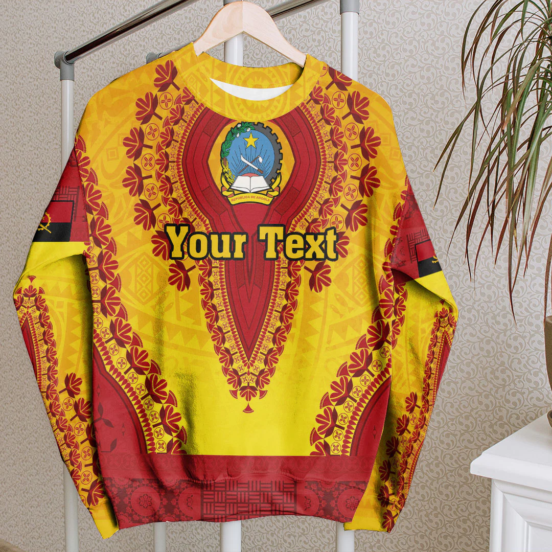 Africa Clothing Angola Yellow Version Sweatshirt Vintage African Dashiki