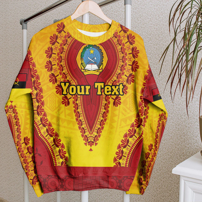 Africa Clothing Angola Yellow Version Sweatshirt Vintage African Dashiki