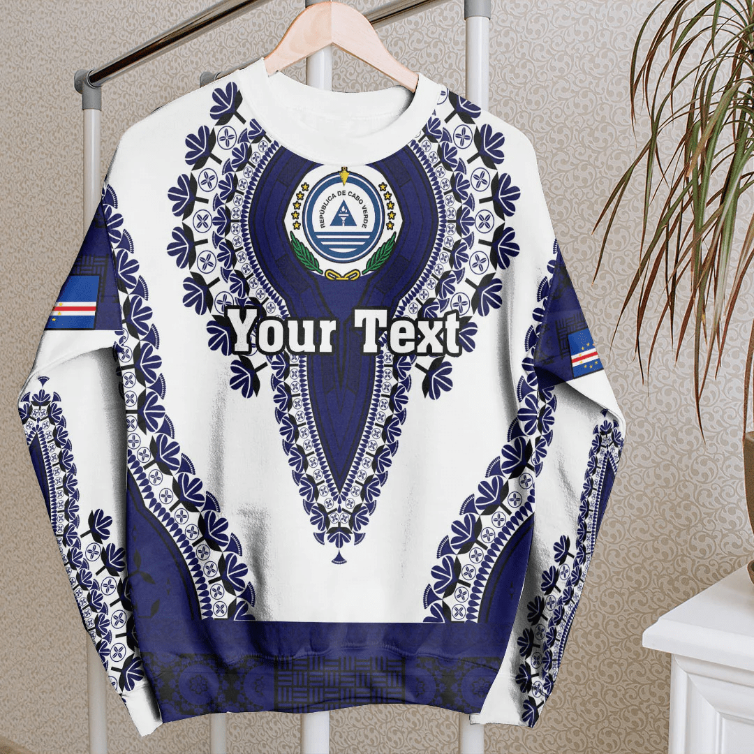 Africa Clothing Cape Verde White Version Sweatshirt Vintage African Dashiki