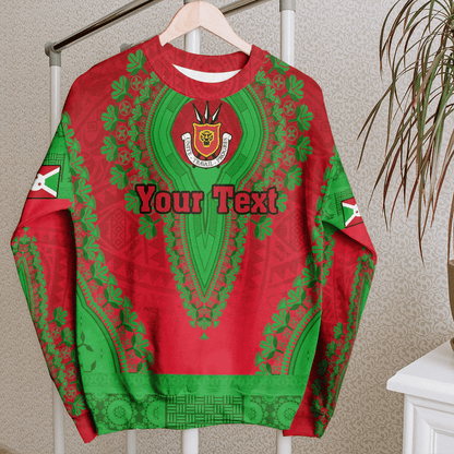 Africa Clothing Burundi Red Verison Sweatshirt Vintage African Dashiki