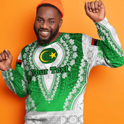 Africa Clothing Libya Green Version Sweatshirt Vintage African Dashiki